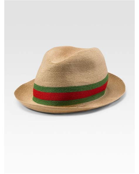 gucci natural straw fedora|Gucci Straw Web Fedora Hat on SALE .